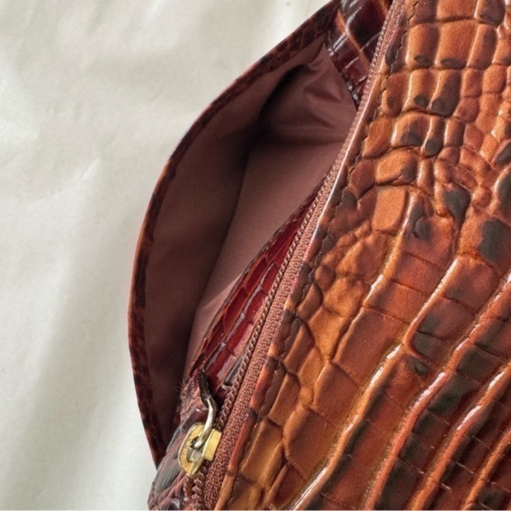 Brahmin Cordelia Brown‎ Pecan Melbourne Croc Embossed Wallet - Picture 11 of 16